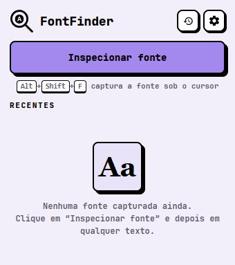 Captura do projeto FontFinder