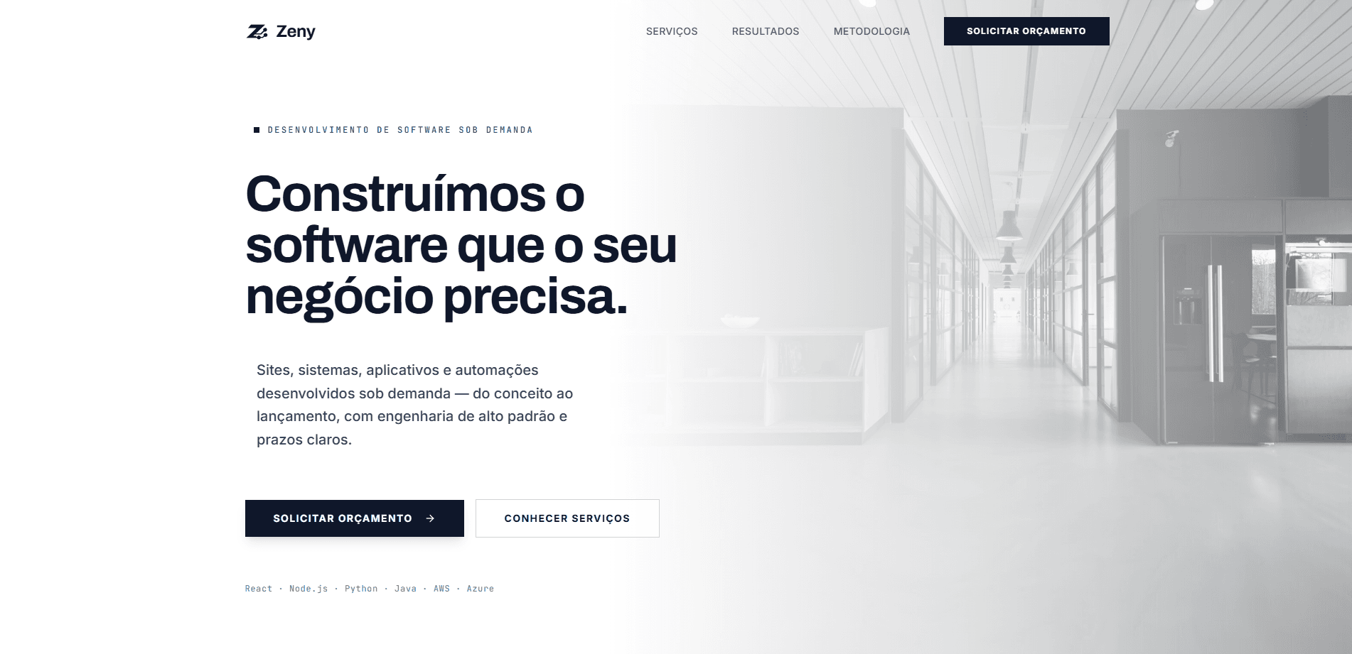 Captura do projeto ZENY